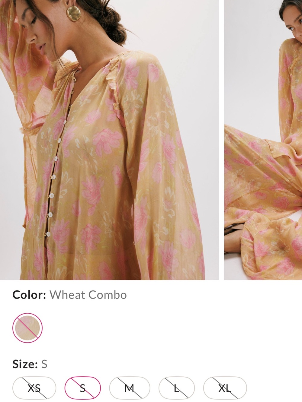 Free People Wheat Combo Floral Set